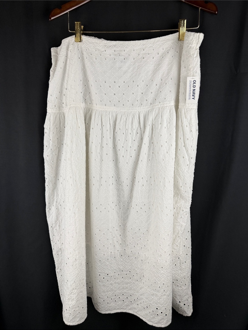 Old Navy White Eyelet Tiered Maxi Skirt